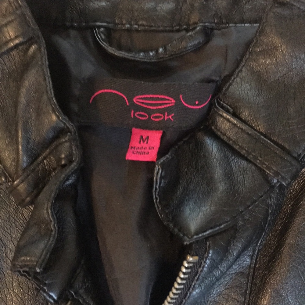 Black Faux Leather Jacket - Picture 3 of 4